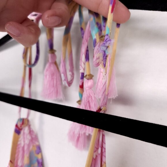 Raga By Anthropology Maxi Dress Size Medium Tiered Open Back Floral Boho - Picture 11 of 15